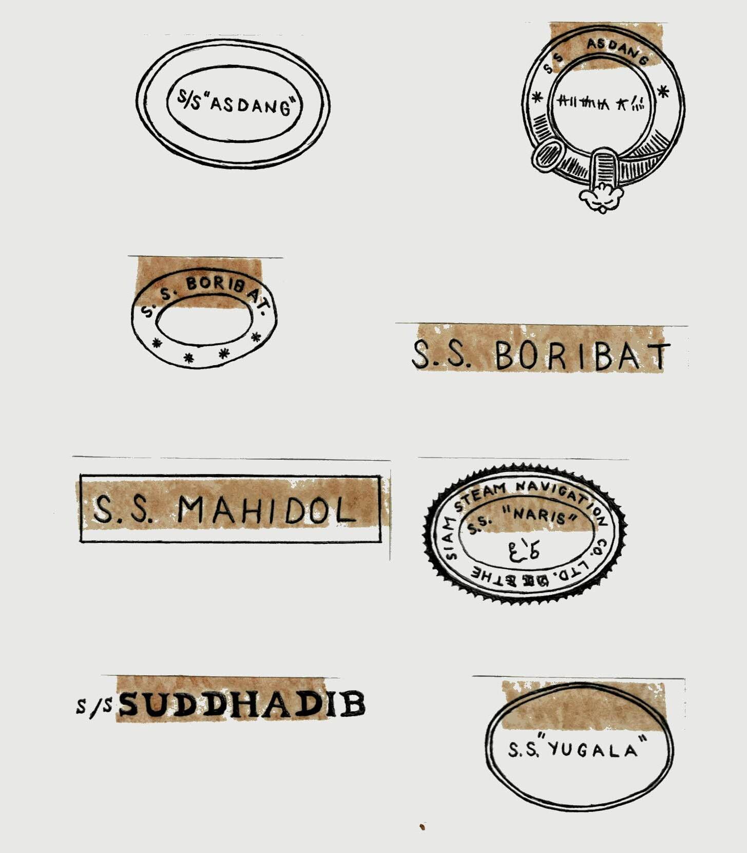 Thailand. (Postmarks).