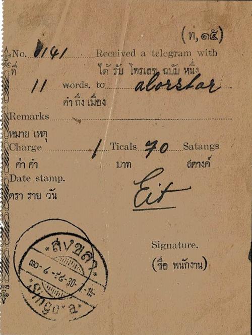 Thailand. (Postmarks).