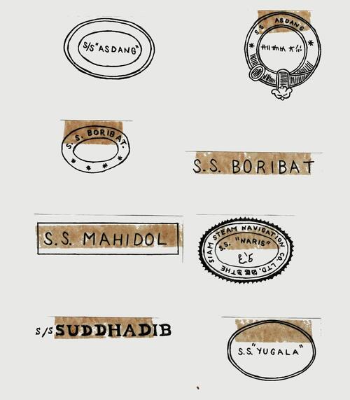 Thailand. (Postmarks).